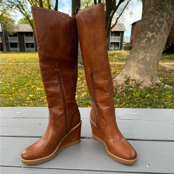 ZODIAC Iggy Wedge Knee High Boot Women's Size 8 Cognac - Picture 8 of 10